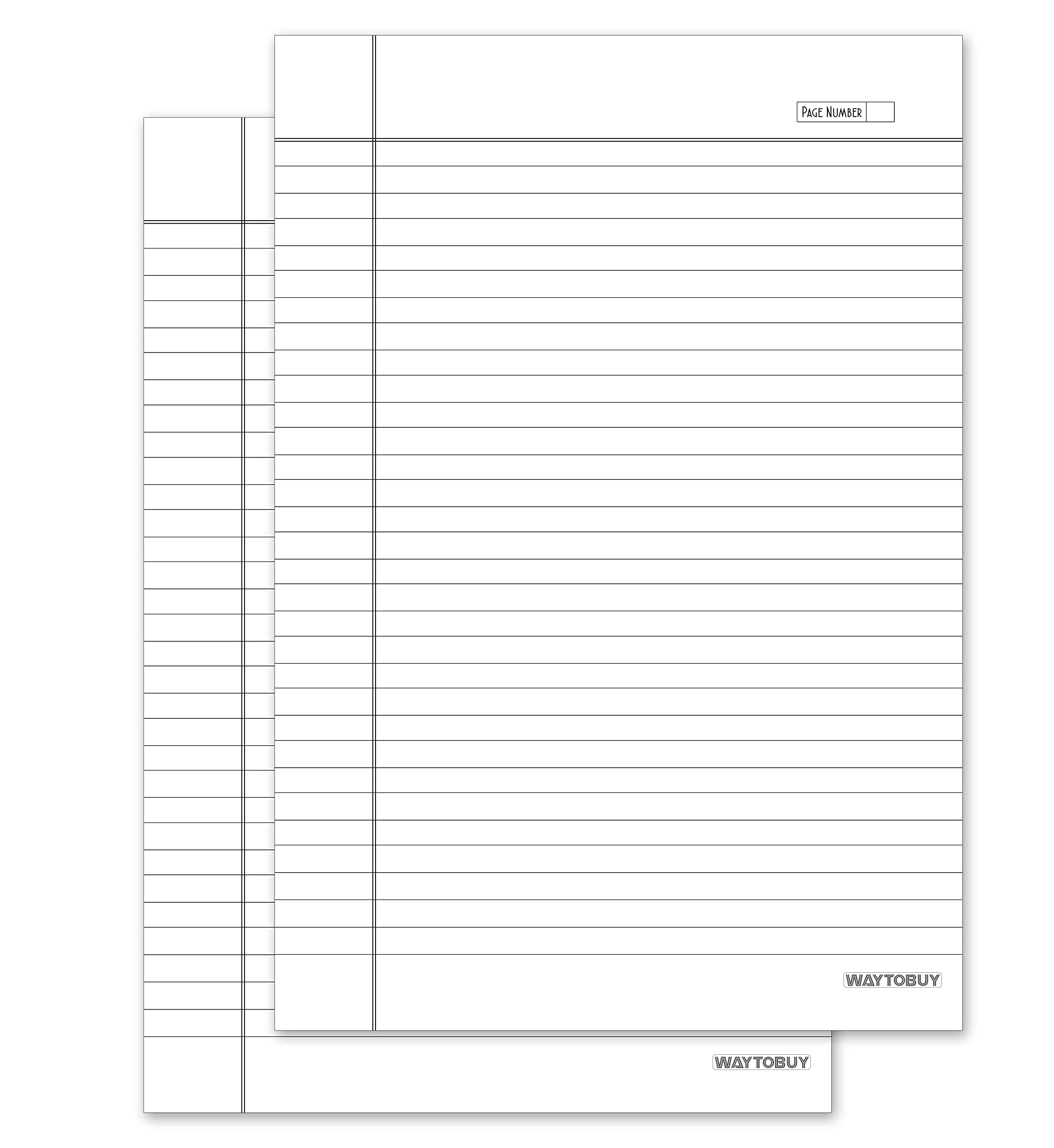 白ページ waytobuy one side ruled assignment paper page number rectangle